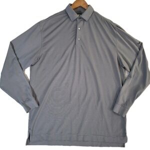 Footjoy Long Sleeve Polo Shirt Men's Large Gray  Performance Eagle Mounain Golf